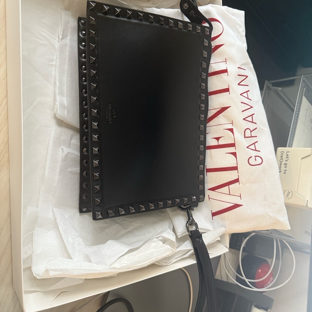 Valentino Black Wristlet with Black Studs - Picture 7 of 12